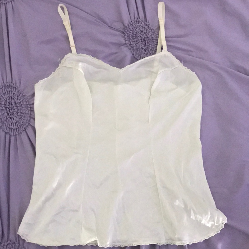 lace trim satin cami